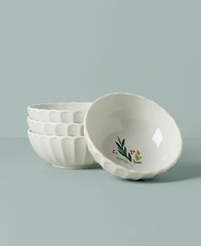 Lenox French Perle Berry Holiday All Purpose Bowls Set, Set of 4