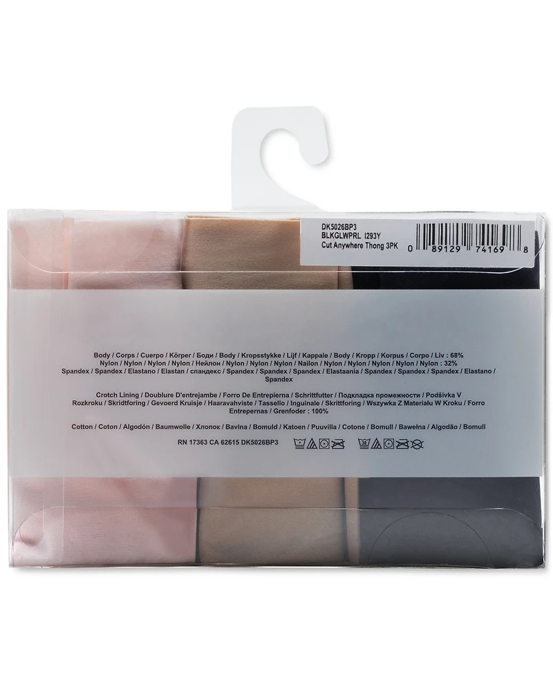Dkny Women's 3-Pk. Litewear Cut Anywear Thong Underwear DK5026BP3