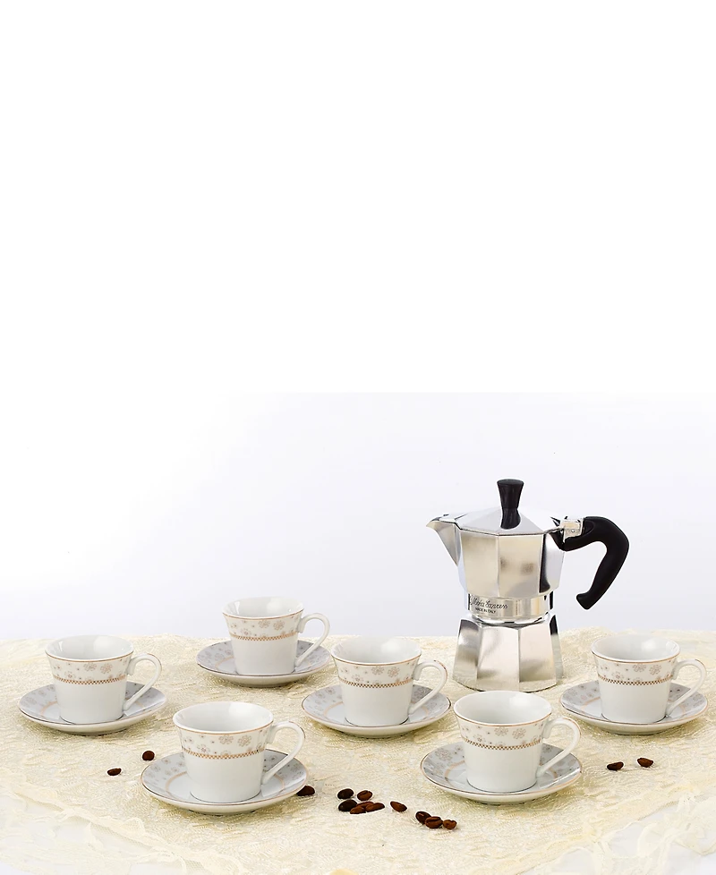 Lorren Home Trends Floral Espresso Set