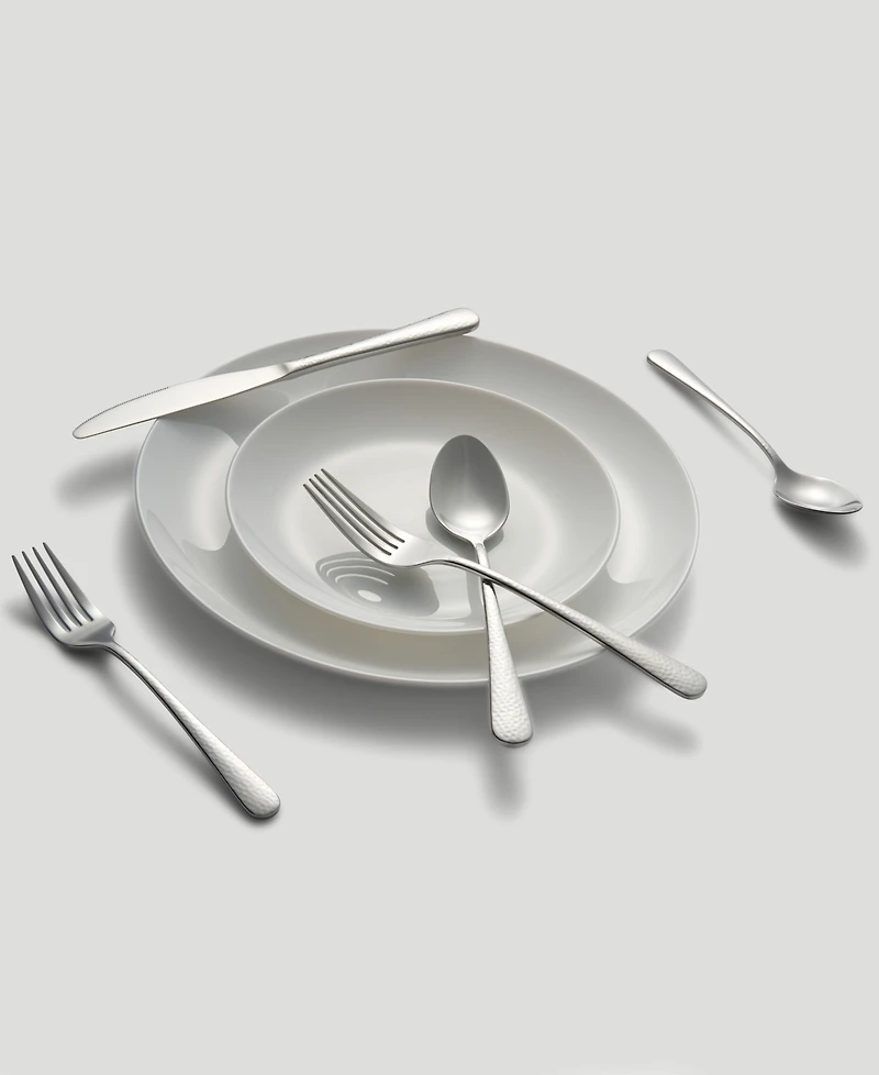 Cambridge Silversmiths Keene Hammered Mirror 20-Piece Flatware Set, Service for 4