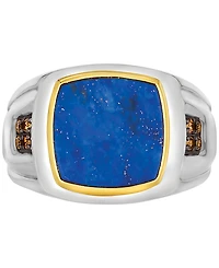 Le Vian Men's Lapis Lazuli & Chocolate Diamond (1/10 ct. t.w.) Ring in Sterling Silver & 14k Gold