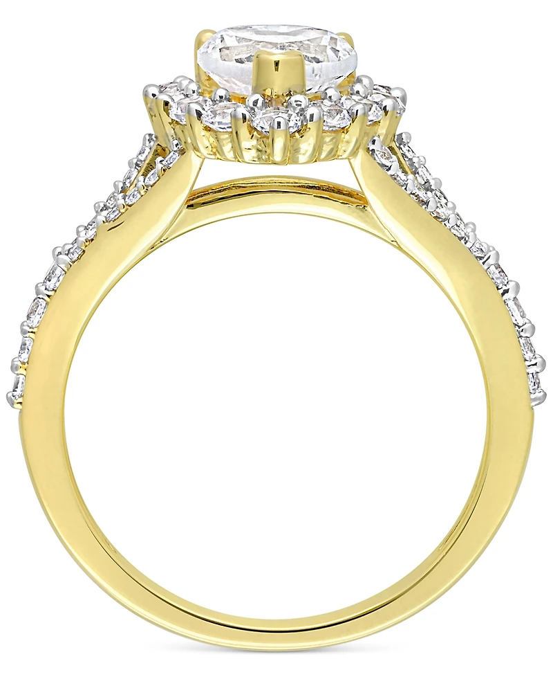 Lab-Grown White Sapphire Heart Ring (2-2/5 ct. t.w.) Yellow-Plated Sterling Silver