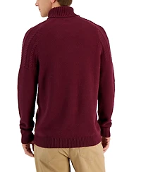 Club Room Men's Chunky Cable Knit Turtleneck Sweater, Created for Macy's