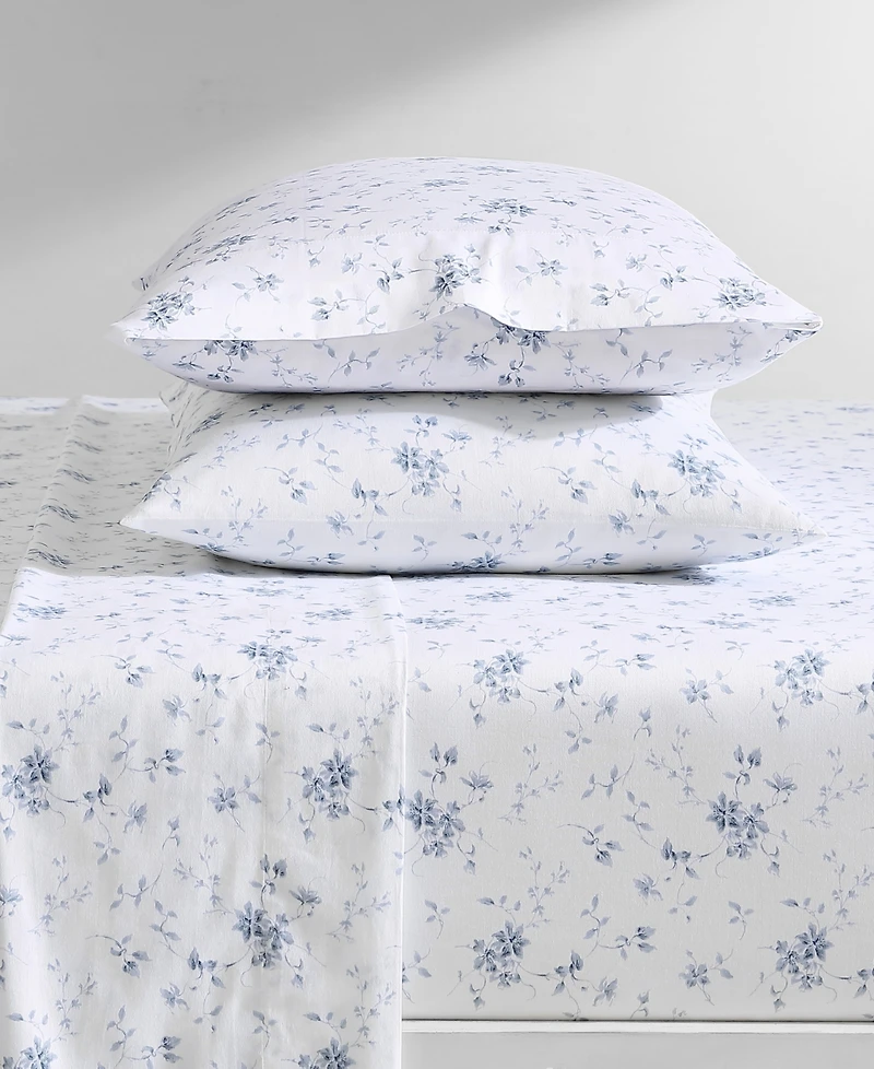 Closeout! Laura Ashley 300 Thread Count Cotton Sateen -Pc. Sheet Set