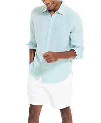 Nautica Men's Classic-Fit Long-Sleeve Button-Up Solid Linen Shirt
