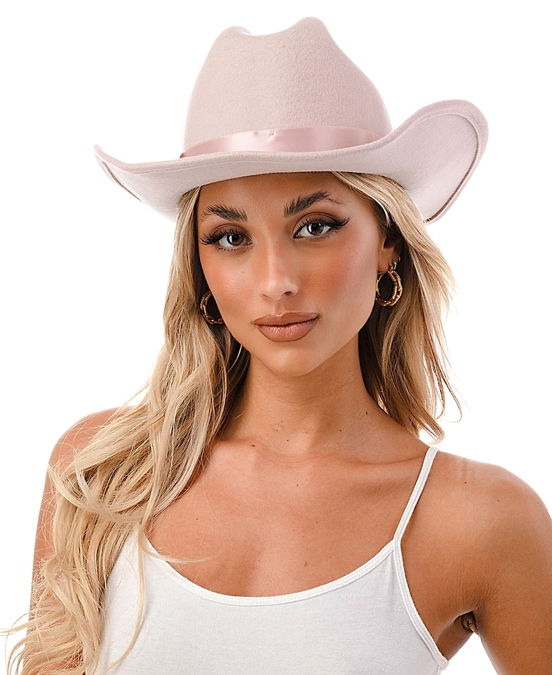 Marcus Adler Women's Short-Brim Cowboy Hat with Satin Trim