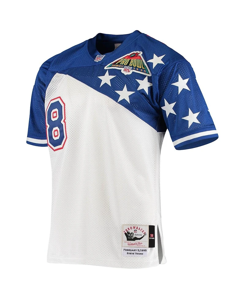 Men's Mitchell & Ness Steve Young White, Blue Nfc 1994 Pro Bowl Authentic Jersey