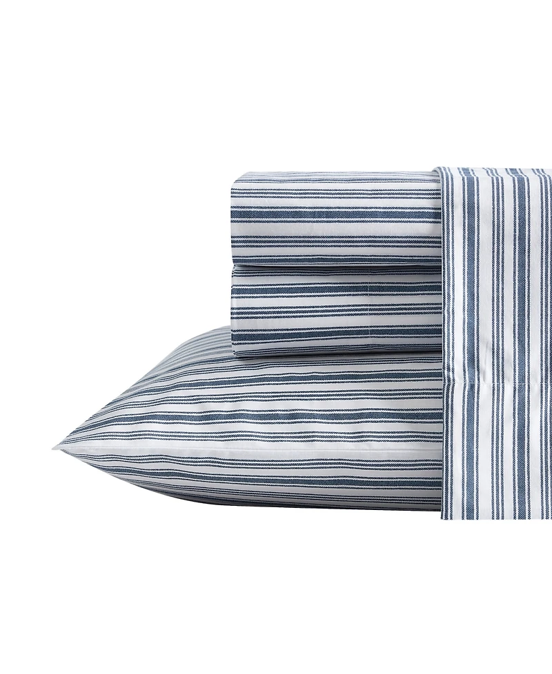 Nautica Coleridge Stripe Cotton Percale -Piece Sheet Set