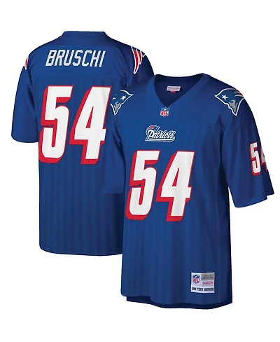 Men's Mitchell & Ness Tedy Bruschi Royal New England Patriots Big and Tall 1996 Retired Player Replica Jersey