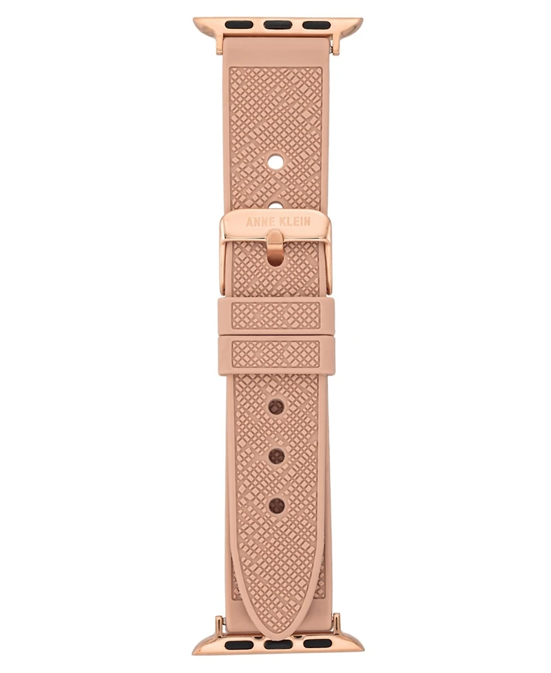 Anne Klein Women's Blush Textured Silicone Band designed for Apple Watch 42mm (Series 1-3 only) & 44/45/46/49mm (Ultra & Ultra 2)