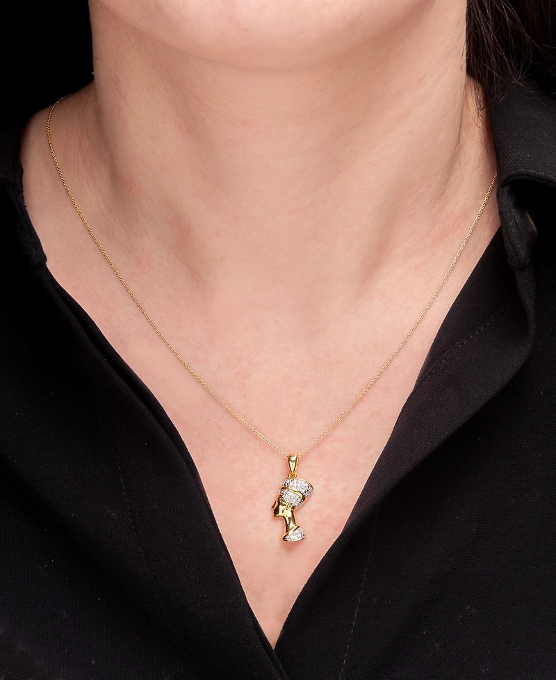 Wrapped Diamond Nefertiti 20" Pendant Necklace (1/10 ct. t.w.) in 14k Gold-Plated Sterling Silver, Created for Macy's