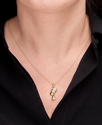 Wrapped Diamond Nefertiti 20" Pendant Necklace (1/10 ct. t.w.) in 14k Gold-Plated Sterling Silver, Created for Macy's