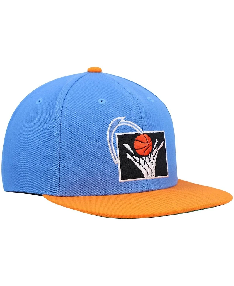 Men's Mitchell & Ness Blue and Orange Cleveland Cavaliers Hardwood Classics Team Two-Tone 2.0 Snapback Hat