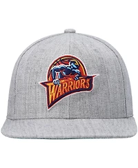 Men's Mitchell & Ness Heathered Gray Golden State Warriors Hardwood Classics Team 2.0 Snapback Hat