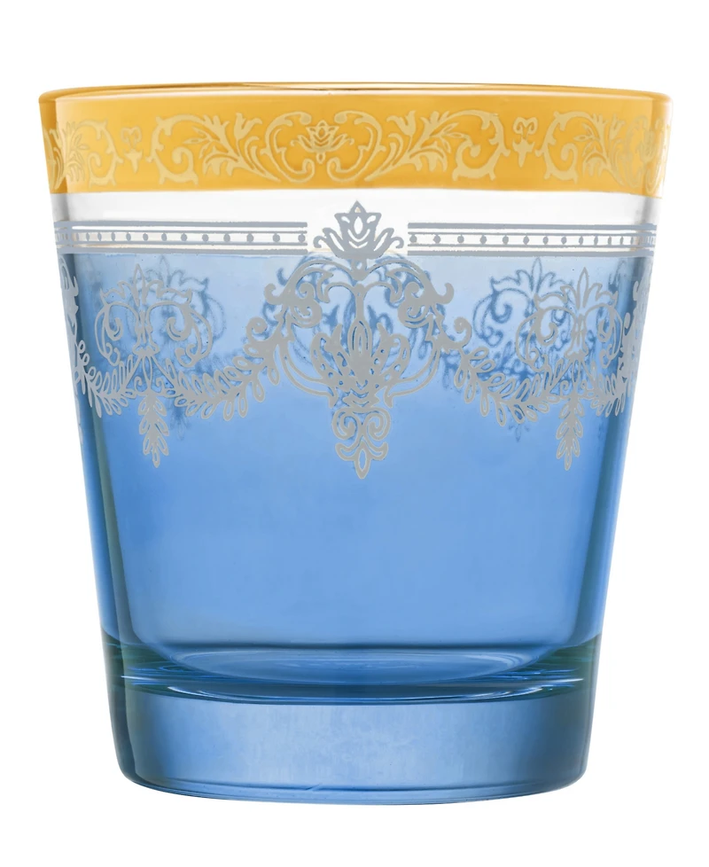 Lorren Home Trends Double Old Fashion 6 Piece Gold Band Glass Set