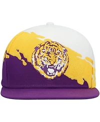 Men's Mitchell & Ness Purple and White Lsu Tigers Paintbrush Snapback Hat