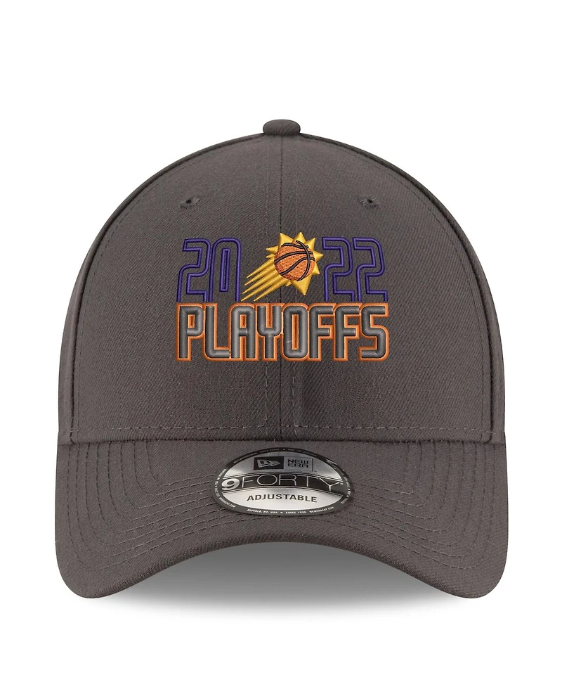 Men's New Era Gray Phoenix Suns 2022 Nba Playoffs Bubble Letter 9FORTY Adjustable Hat