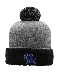 Women's Top of the World Black Kentucky Wildcats Snug Cuffed Knit Hat with Pom