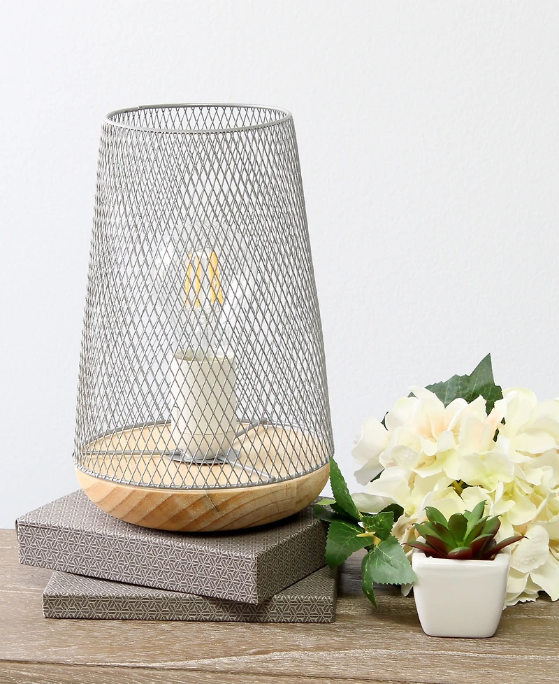 Simple Designs Wired Mesh Uplight Table Lamp