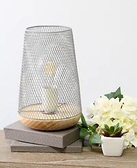 Simple Designs Wired Mesh Uplight Table Lamp