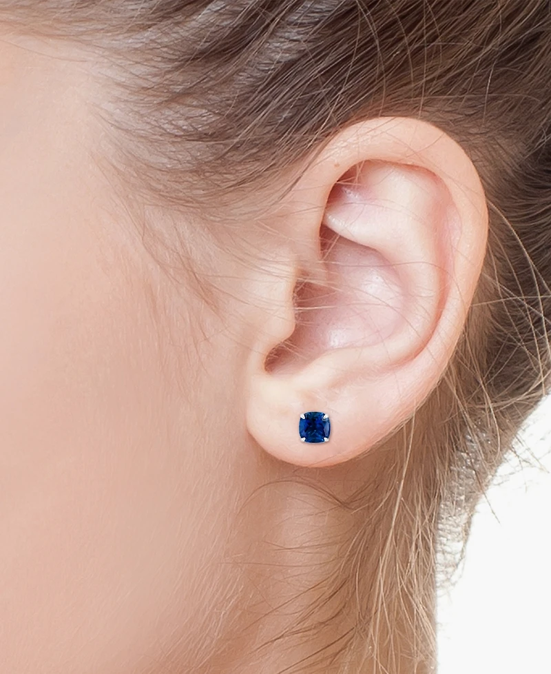 Effy London Blue Topaz Cushion Stud Earrings (6-1/10 ct. t.w.) in Sterling Silver