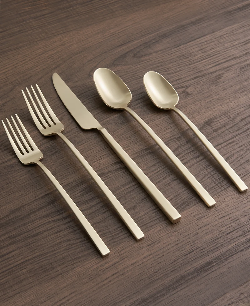 Cambridge Silversmiths Damaris Champagne Satin Flatware Set, 20 Piece