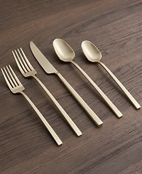 Cambridge Silversmiths Damaris Champagne Satin Flatware Set, 20 Piece