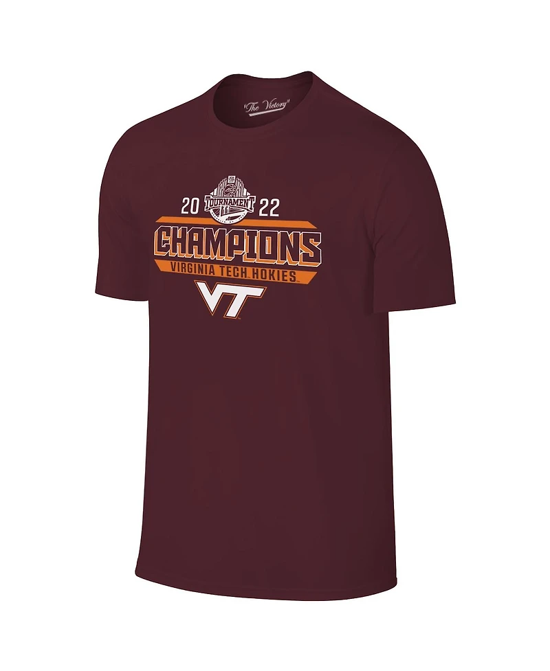 Men's Original Retro Brand Maroon Virginia Tech Hokies 2022 Acc Basketball Conference Tournament Champions Locker Room T-shirt