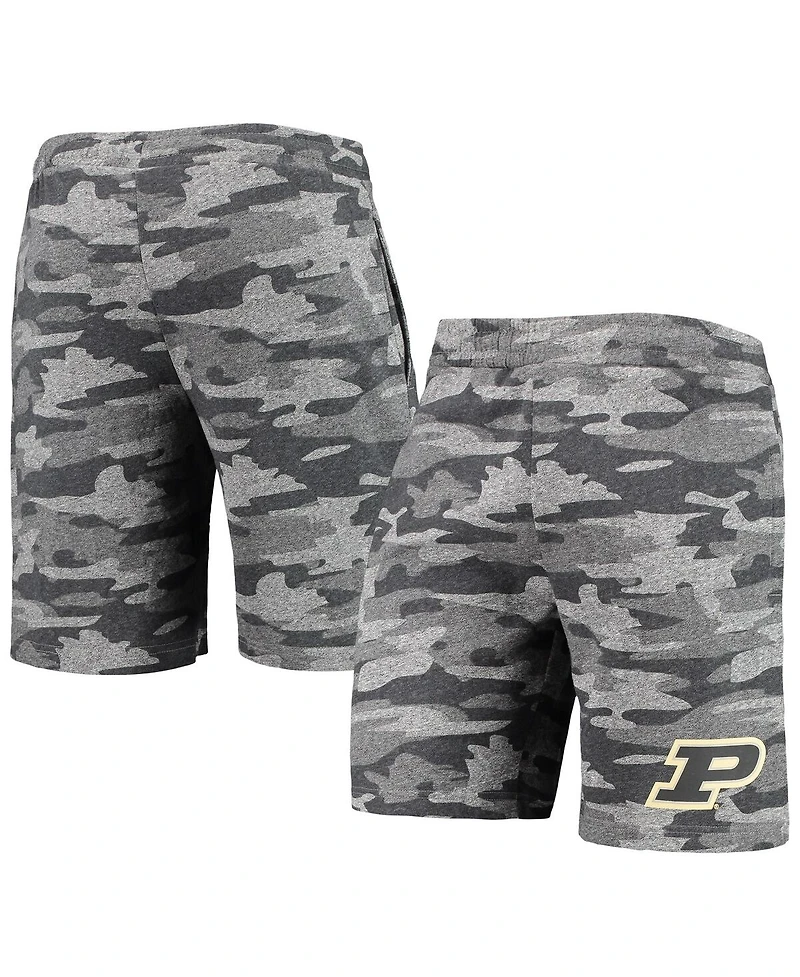 Men's Concepts Sport Charcoal, Gray Purdue Boilermakers Camo Backup Terry Jam Lounge Shorts