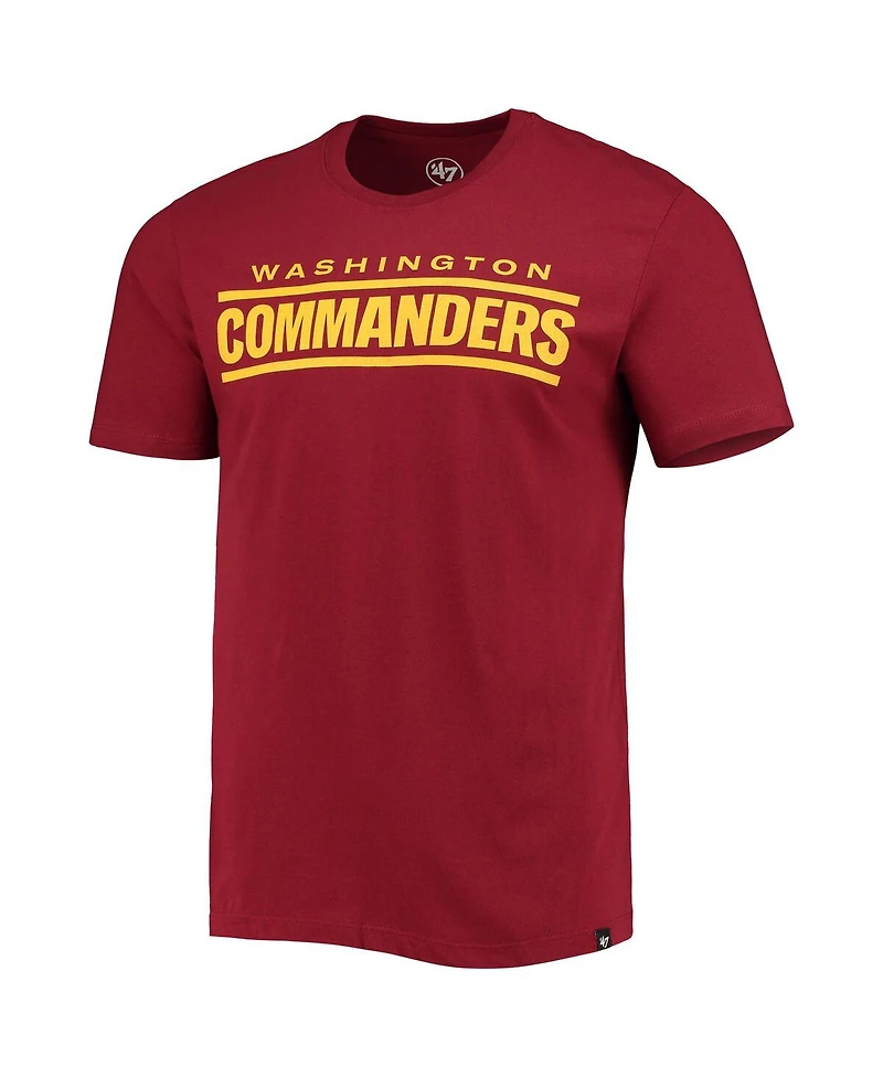 Men's '47 Brand Burgundy Washington Commanders Wordmark Imprint Super Rival T-shirt