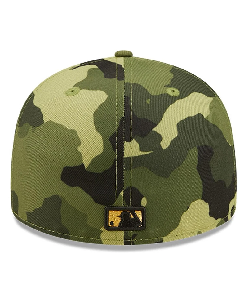 Men's New Era Camo Miami Marlins 2022 Armed Forces Day On-Field Low Profile 59Fifty Hat