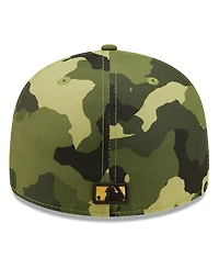 Men's New Era Camo Miami Marlins 2022 Armed Forces Day On-Field Low Profile 59Fifty Hat