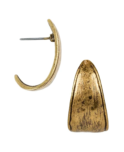 Patricia Nash Gold-Tone Hammered J-Hoop Earrings