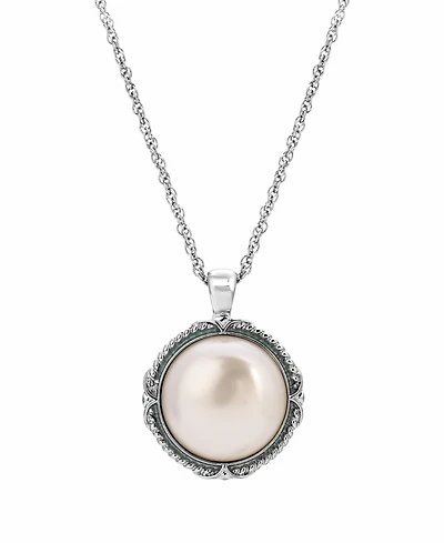 Women's Imitation Pearl Round Stone Pendant Necklace
