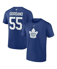 Men's Fanatics Mark Giordano Blue Toronto Maple Leafs Authentic Stack Name and Number T-shirt