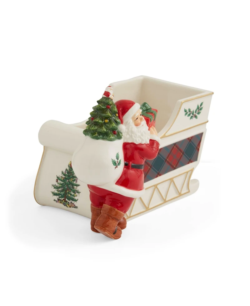 Spode Christmas Tree Santa Sleigh Candy Jar