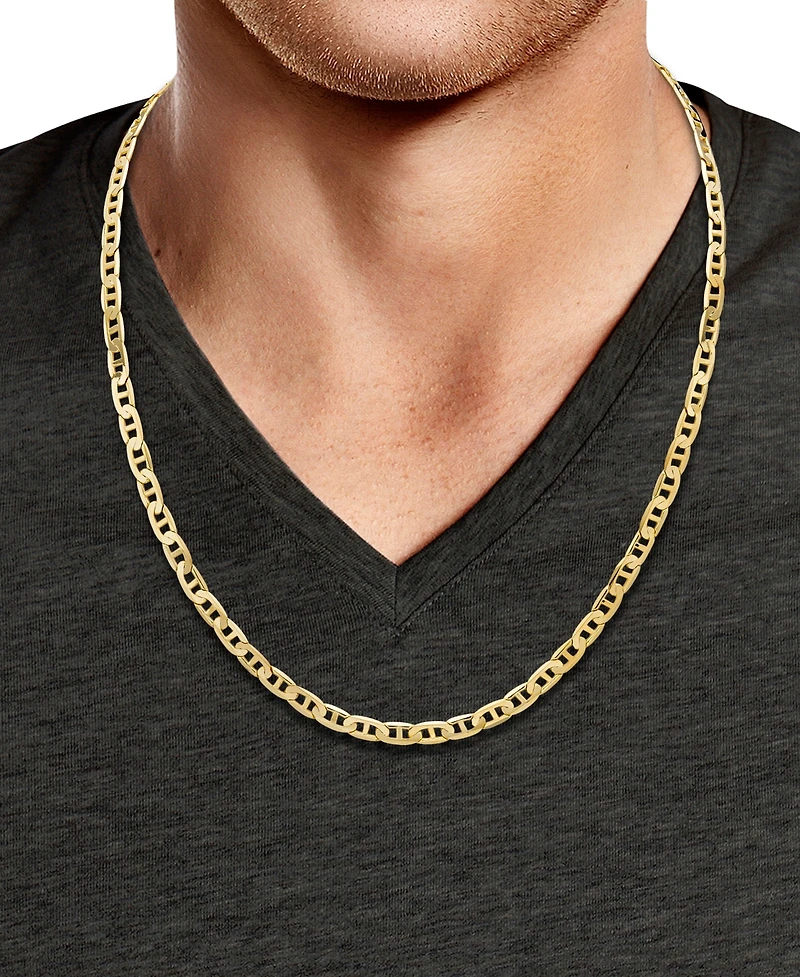Men's Solid Mariner Link, 22" Chain Necklace (5-5/8mm) in 10k Gold