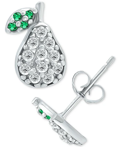 Giani Bernini Cubic Zirconia & Green Quartz Pear Stud Earrings, Created for Macy's