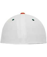 Men's adidas White and Miami Hurricanes On-Field Baseball Fitted Hat