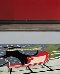 Liora Manne' Frontporch Sledding Dog 2' x 3' Outdoor Area Rug
