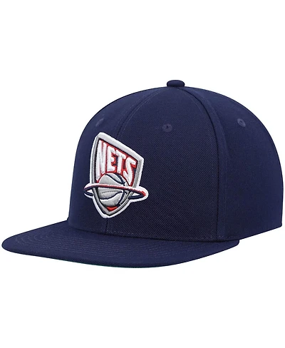 Men's Mitchell & Ness Navy New Jersey Nets Hardwood Classics Team Ground 2.0 Snapback Hat