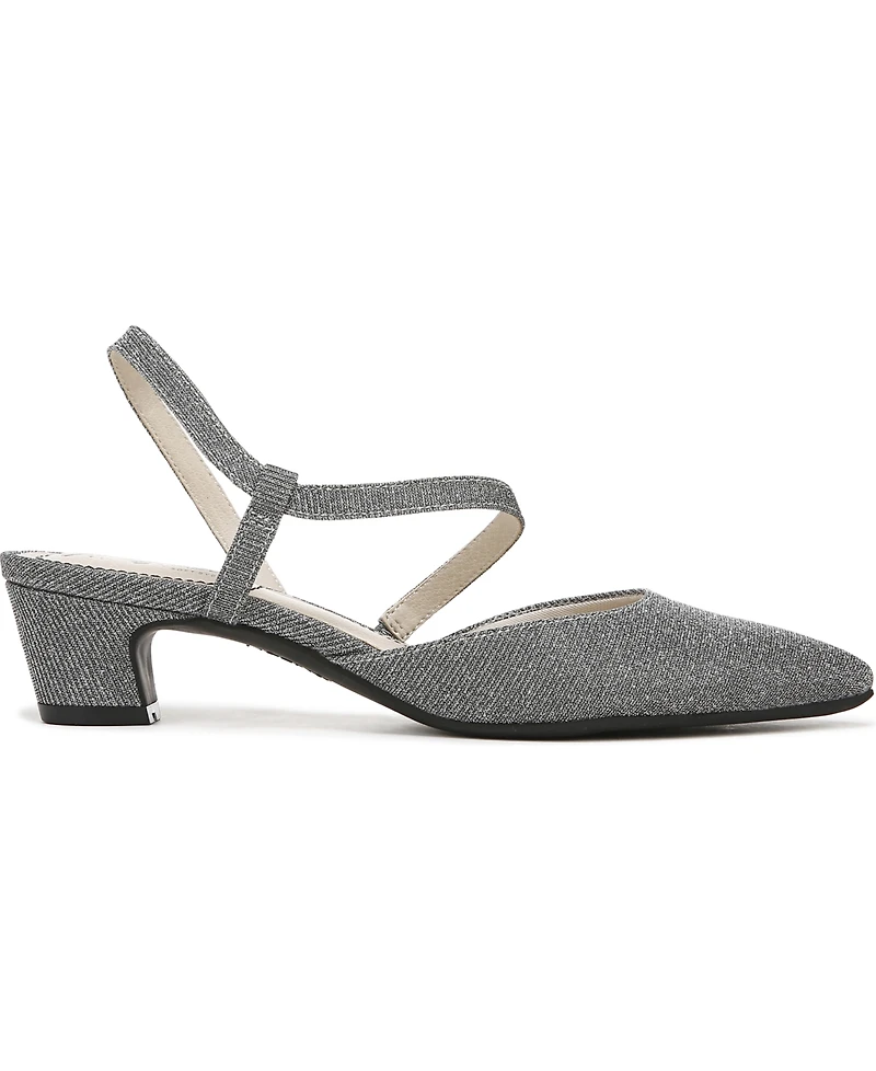 LifeStride Women's Minimalist Slingback Kitten Heel Pumps