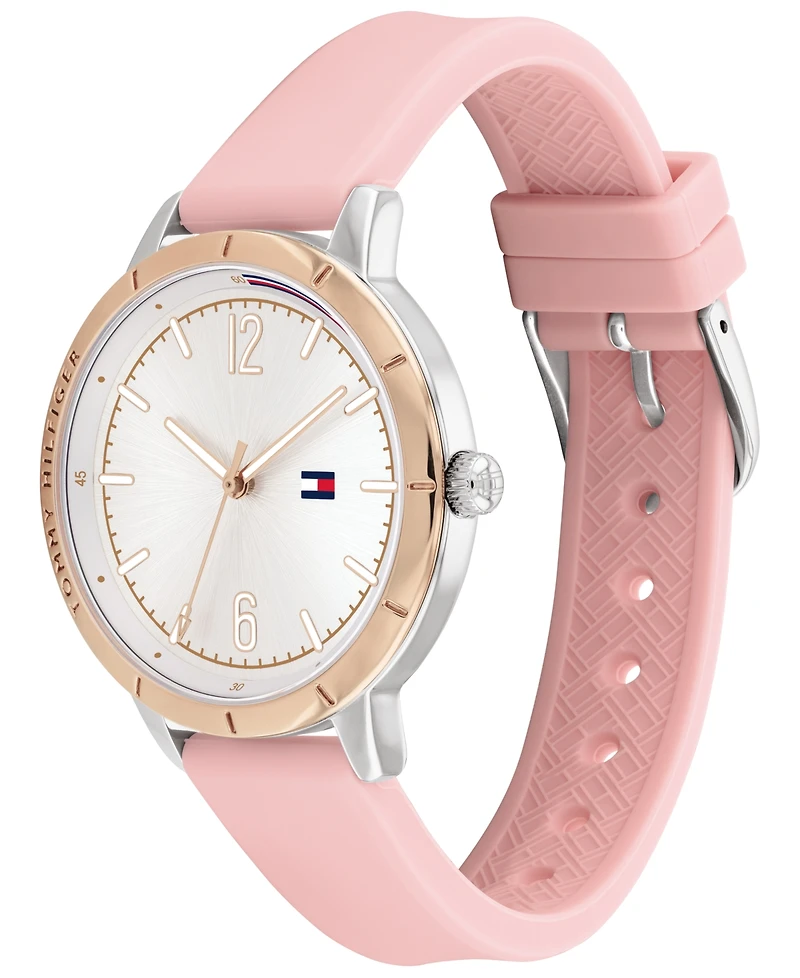 Tommy Hilfiger Women's Pink Silicone Strap Watch 38mm
