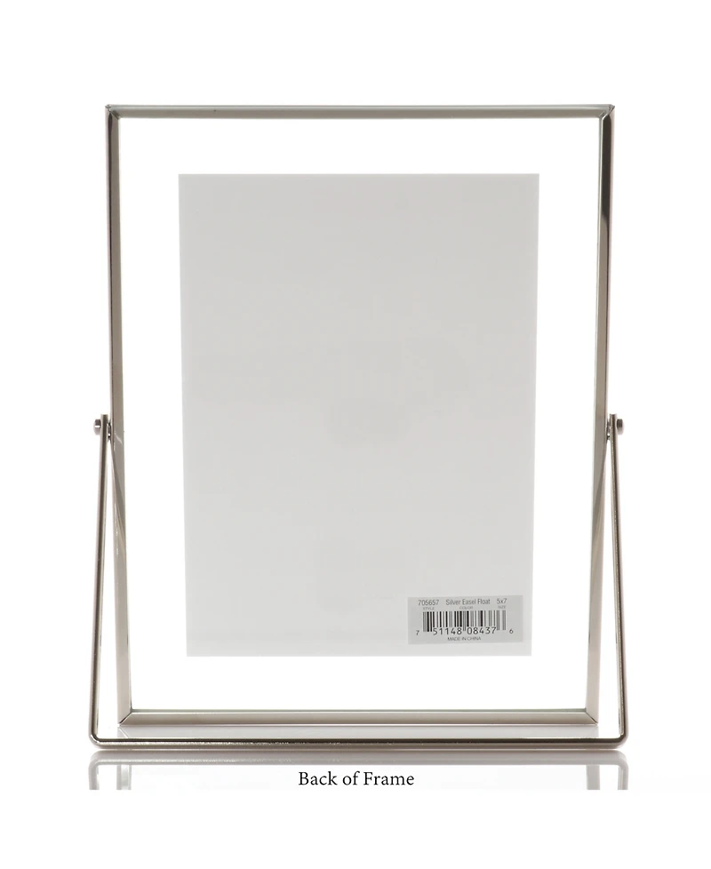 Metal Easel Float Picture Frame, 5" x 7"
