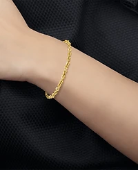 Italian Gold Diamond Cut Rope Chain Bracelet (3-3/4mm) in 14k Gold, Made in Italy