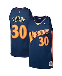 Men's Mitchell & Ness Stephen Curry Navy Golden State Warriors Big and Tall Hardwood Classics Jersey