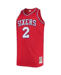 Men's Mitchell & Ness Moses Malone Red Philadelphia 76ers Big and Tall Hardwood Classics Jersey