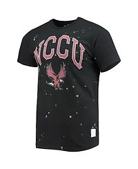 Men's Original Retro Brand Black North Carolina Central Eagles Bleach Splatter T-shirt