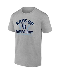 Men's Fanatics Heathered Gray Tampa Bay Rays Iconic Go for Two T-shirt