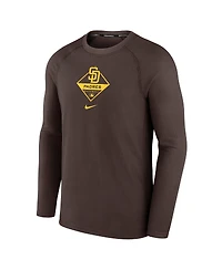 Men's Nike Brown San Diego Padres Authentic Collection Raglan Performance Long Sleeve T-shirt